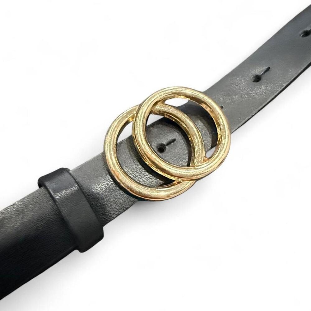 Hm black leather belt with